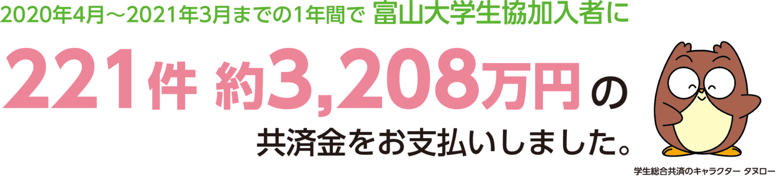 富山大生の事故、病気の実態・給付状況